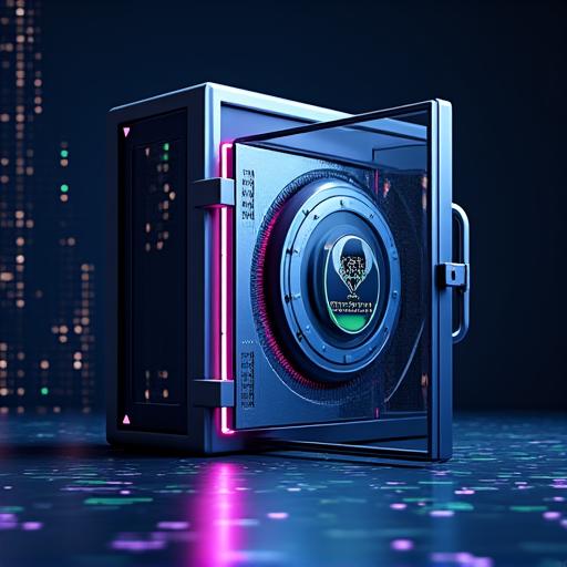 A digital illustration of a secure data vault, symbolizing data protection.